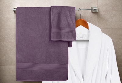 Foto 6 | Juego De Toallas Utopia Towels, 8 Piezas, 100% Algodón Hilado En Anillos, Color Ciruela - Venta Internacional.