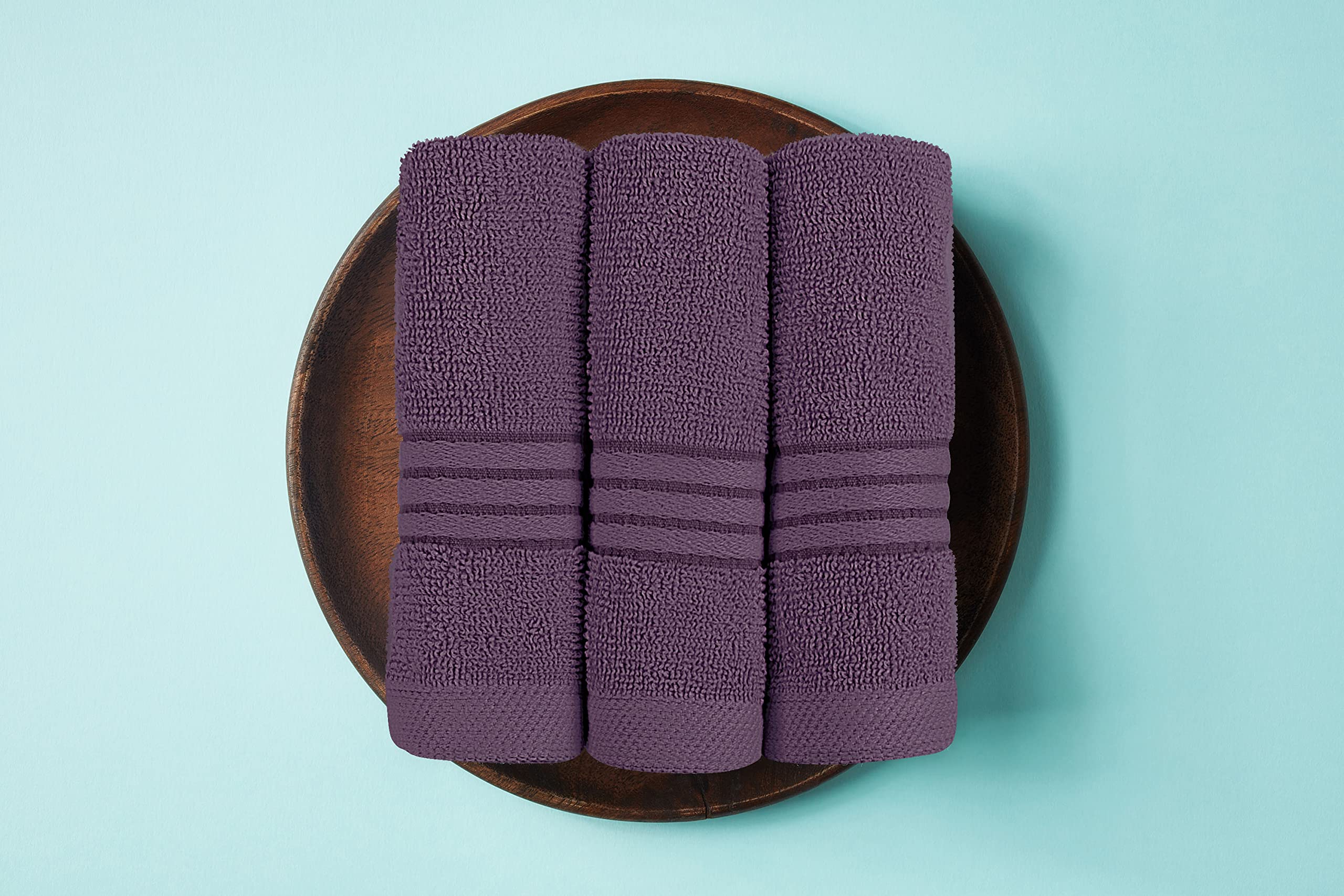 Foto 7 | Juego De Toallas Utopia Towels, 8 Piezas, 100% Algodón Hilado En Anillos, Color Ciruela - Venta Internacional.
