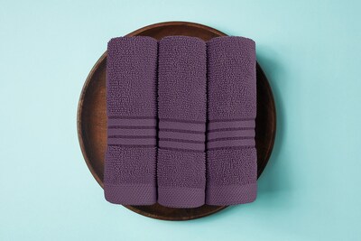 Foto 7 | Juego De Toallas Utopia Towels, 8 Piezas, 100% Algodón Hilado En Anillos, Color Ciruela - Venta Internacional.