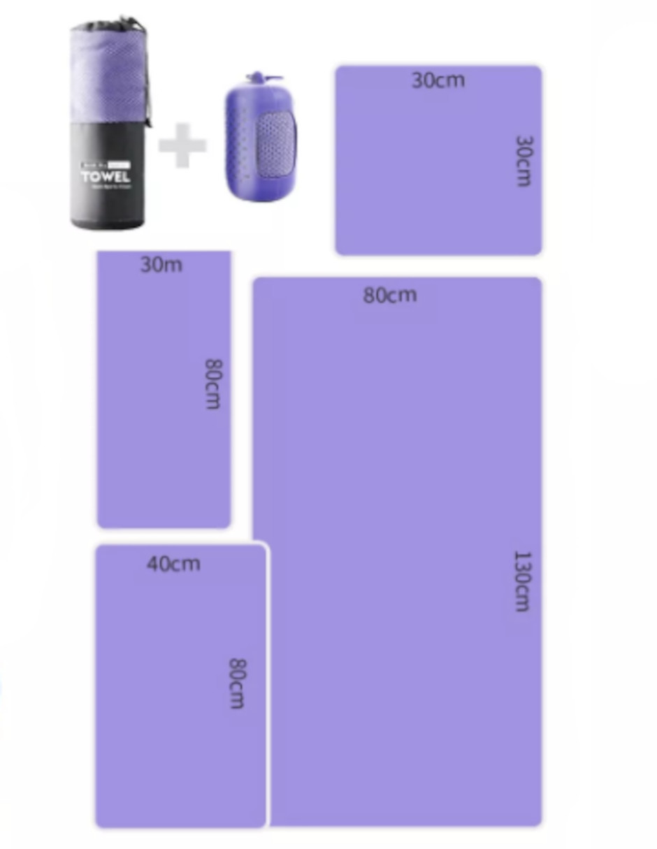 Foto 4 pulgar | Toalla Microfibra 3+1 Paquetes Color Violeta + Termo Güish Gratis