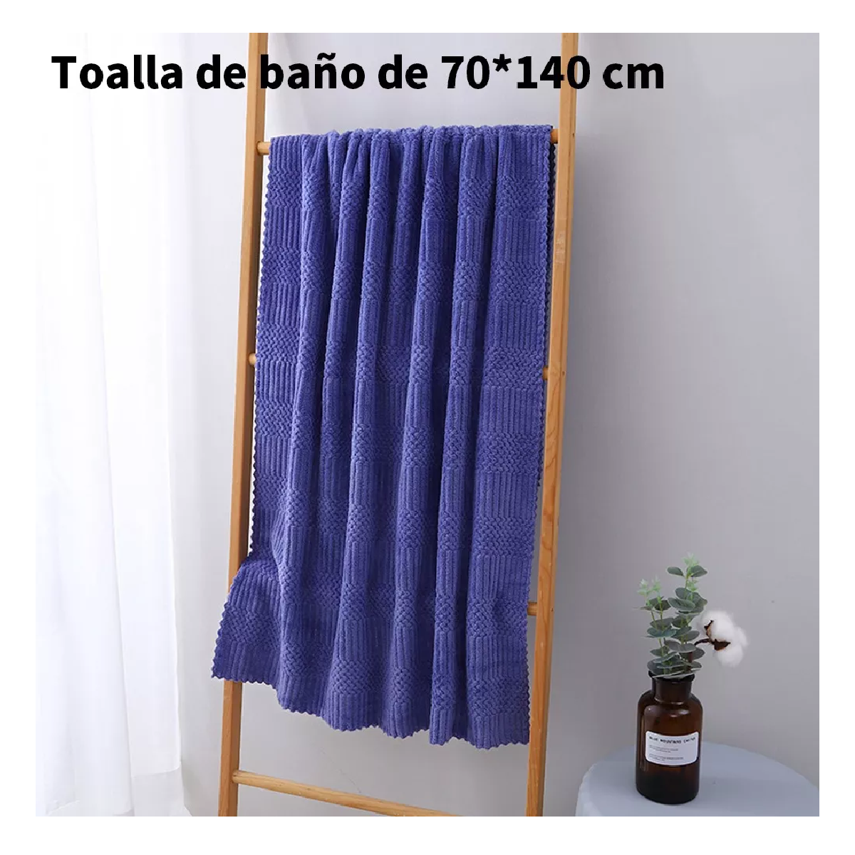 Foto 5 pulgar | 4 Pzs Juego Toalla Baño, Lana Coral Suave De Alta Densidad Belug,  Azul Oscuro Y Rosa Profundo