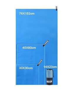 Foto 3 | Toalla Microfibra 3+1 Paquete Color Azul+ Termo Güish Gratis
