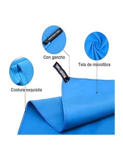 Foto 4 | Toalla Microfibra 3+1 Paquete Color Azul+ Termo Güish Gratis