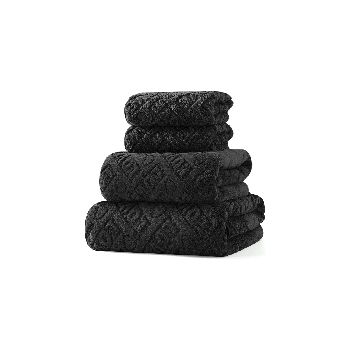 Foto 2 pulgar | Toallas De Baño Completo, Juego 4 Piezas Eo Safe Imports Esi-18915 Negro