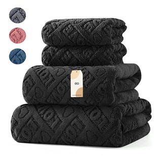Foto 3 | Toallas De Baño Completo, Juego 4 Piezas Eo Safe Imports Esi-18915 Negro