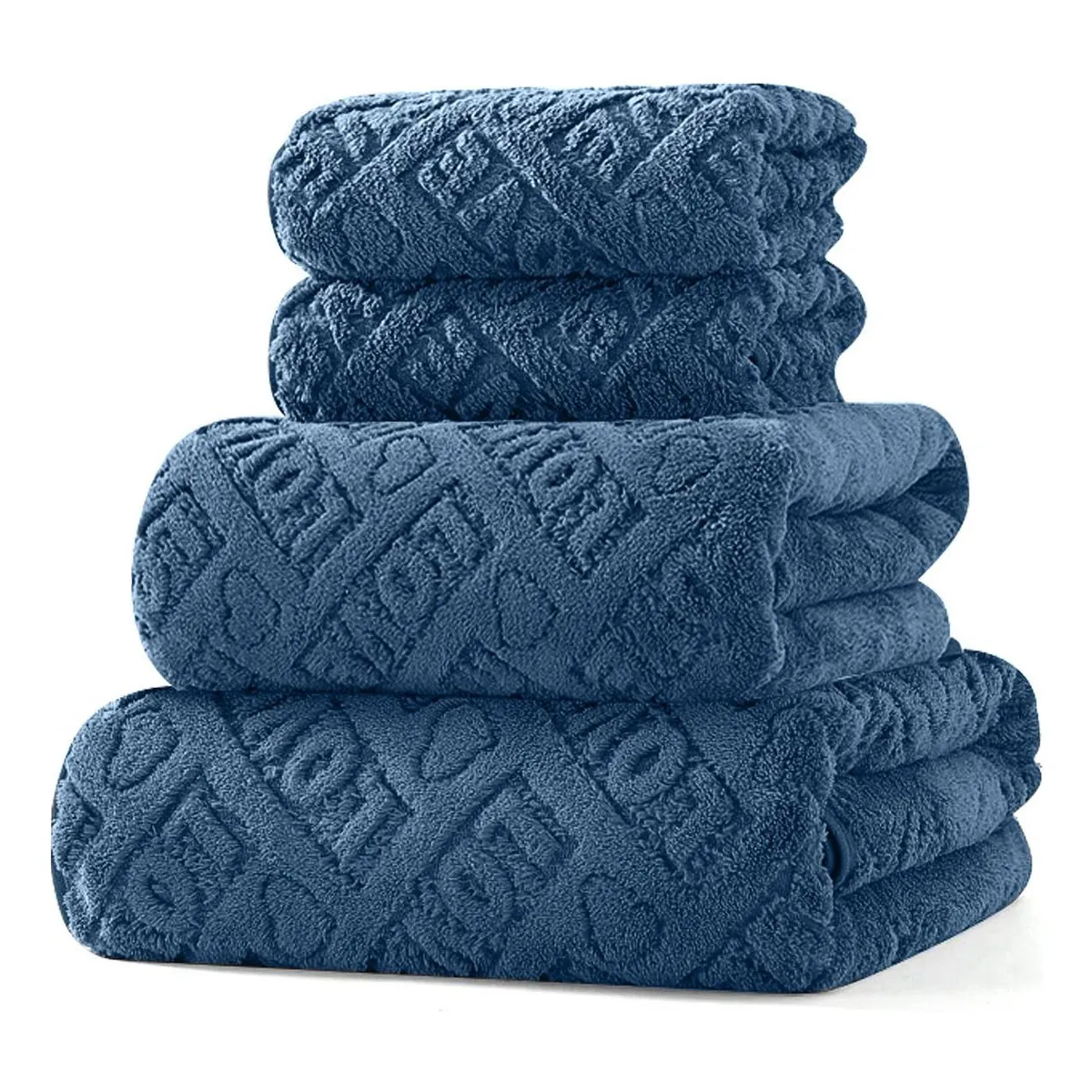 Juego 4 Piezas Toallas De Baño Completo Eo Safe Imports Esi-18914 Azul