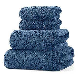 Foto 1 | Juego 4 Piezas Toallas De Baño Completo Eo Safe Imports Esi-18914 Azul