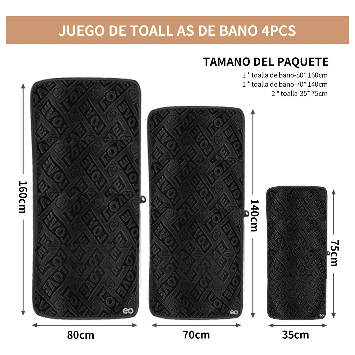 Foto 3 pulgar | Juego Toallas De Baño Completo, 4 Piezas Eo Safe Imports Esi-18916 Rosa
