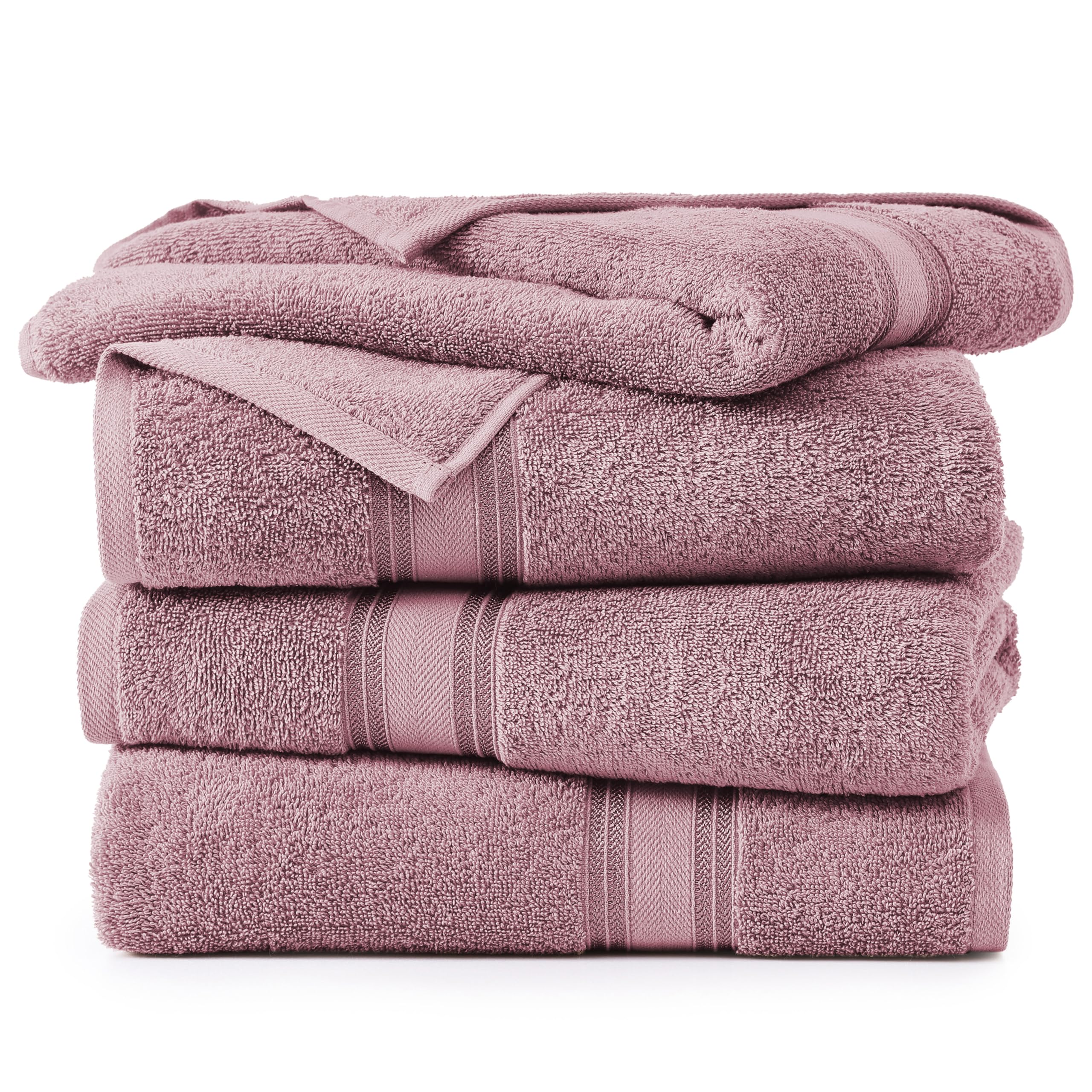 Foto 2 | Toallas De Baño Lane Linen Wishful Mauve, 100% Algodón, 4 Piezas - Venta Internacional.