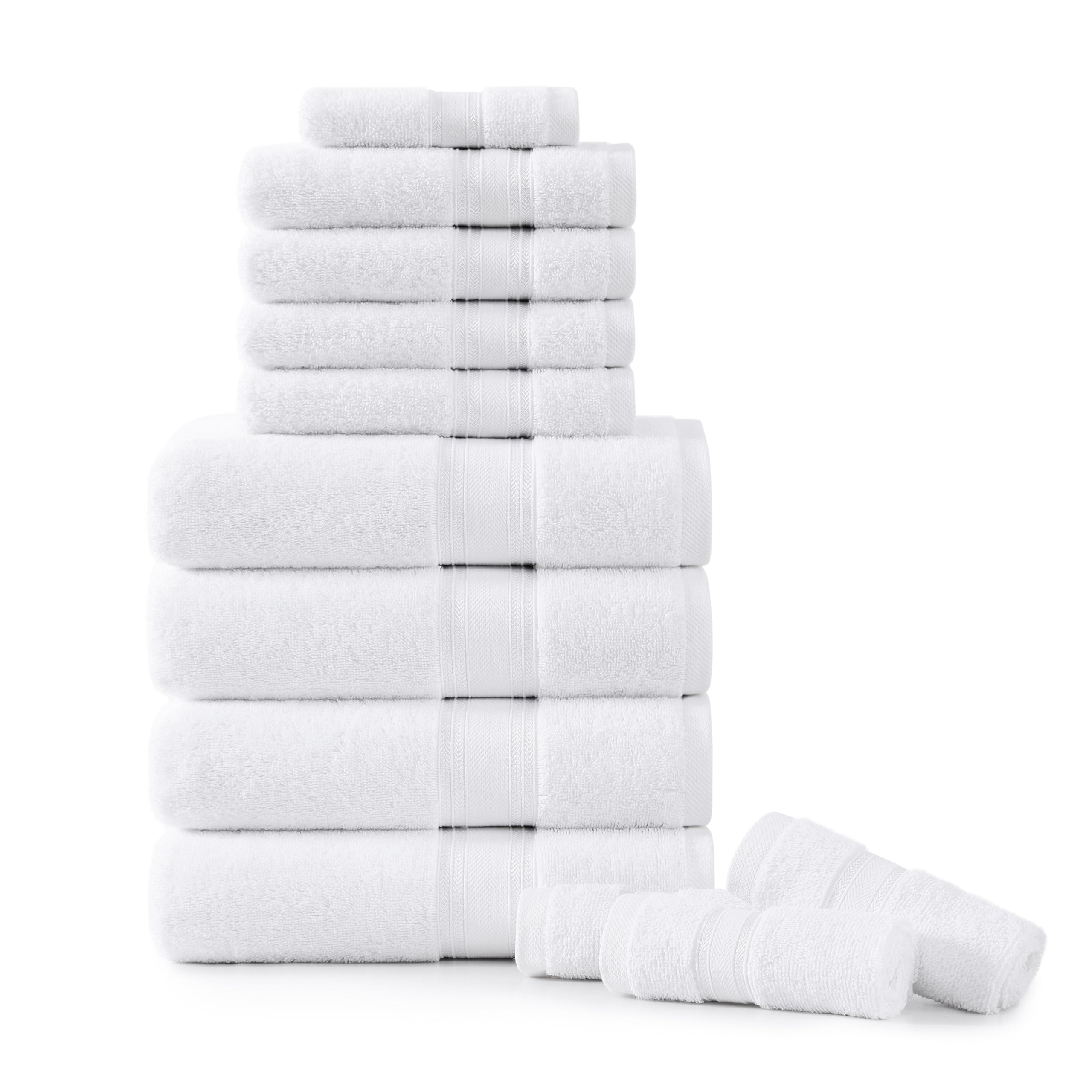 Foto 2 pulgar | Juego De Toallas De Baño Lane Linen Luxury, 12 Piezas, 100% Algodón, Color Blanco - Venta Internacional.