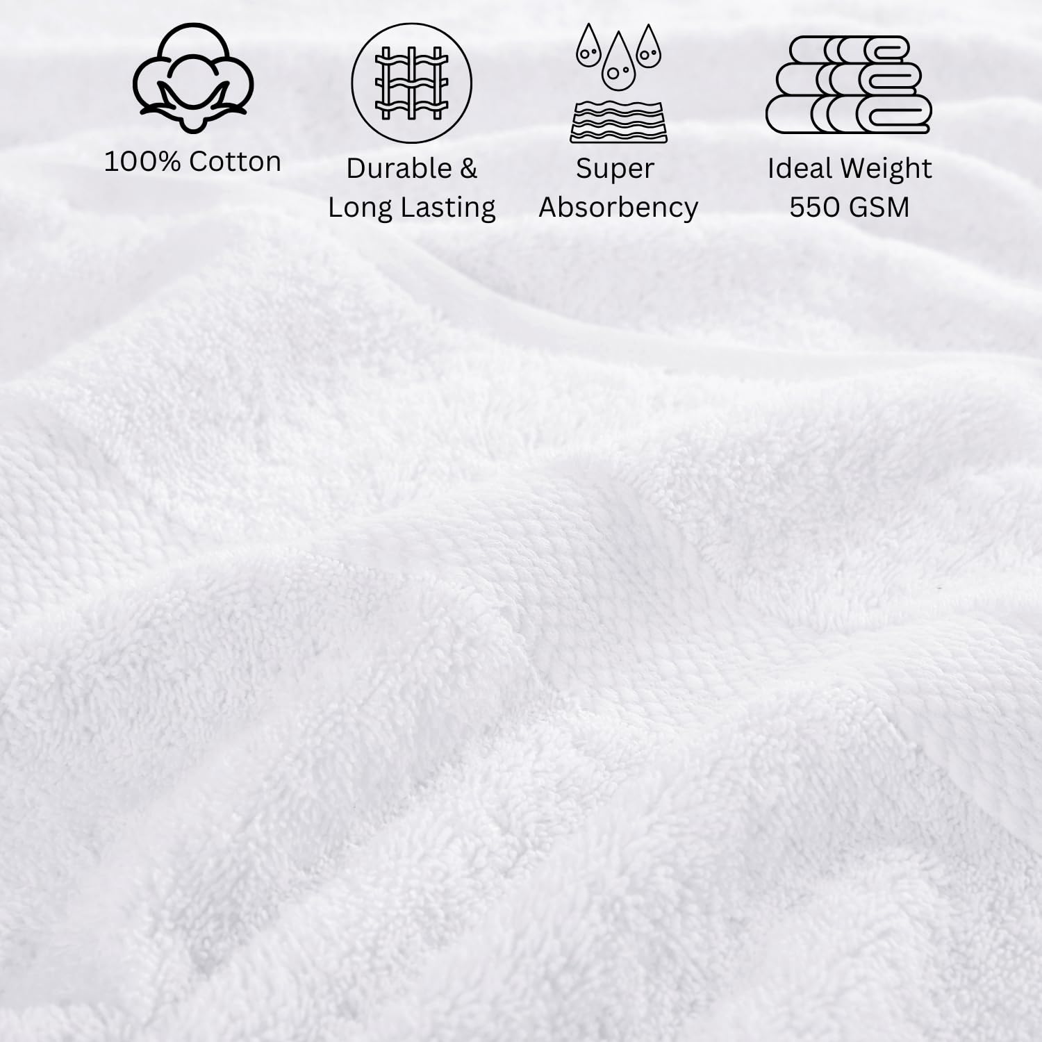 Foto 4 | Juego De Toallas Lane Linen, 100% Algodón, 24 Unidades, De Secado Rápido, Color Blanco - Venta Internacional.