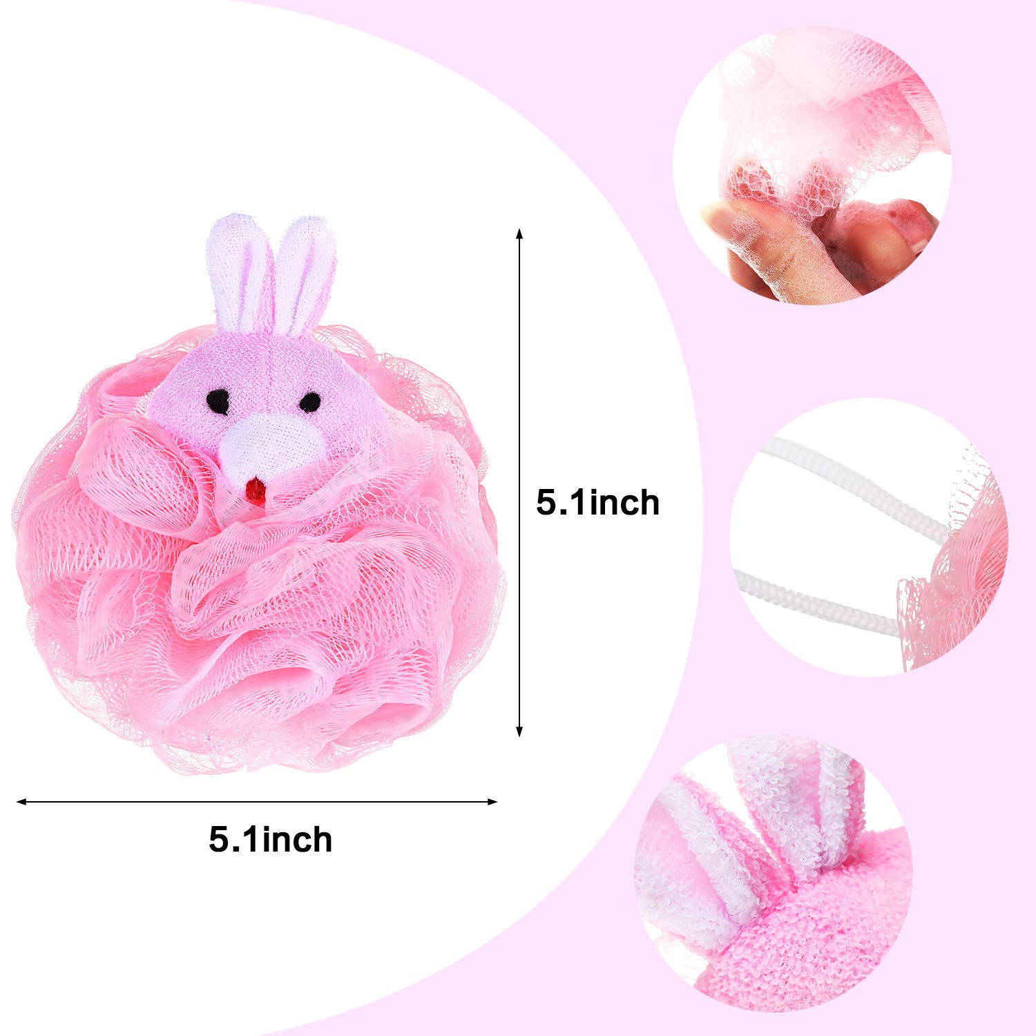 Foto 2 | Esponja De Ducha Bath Loofahs Boao Kids Con Forma De Animal, 8 Piezas - Venta Internacional.