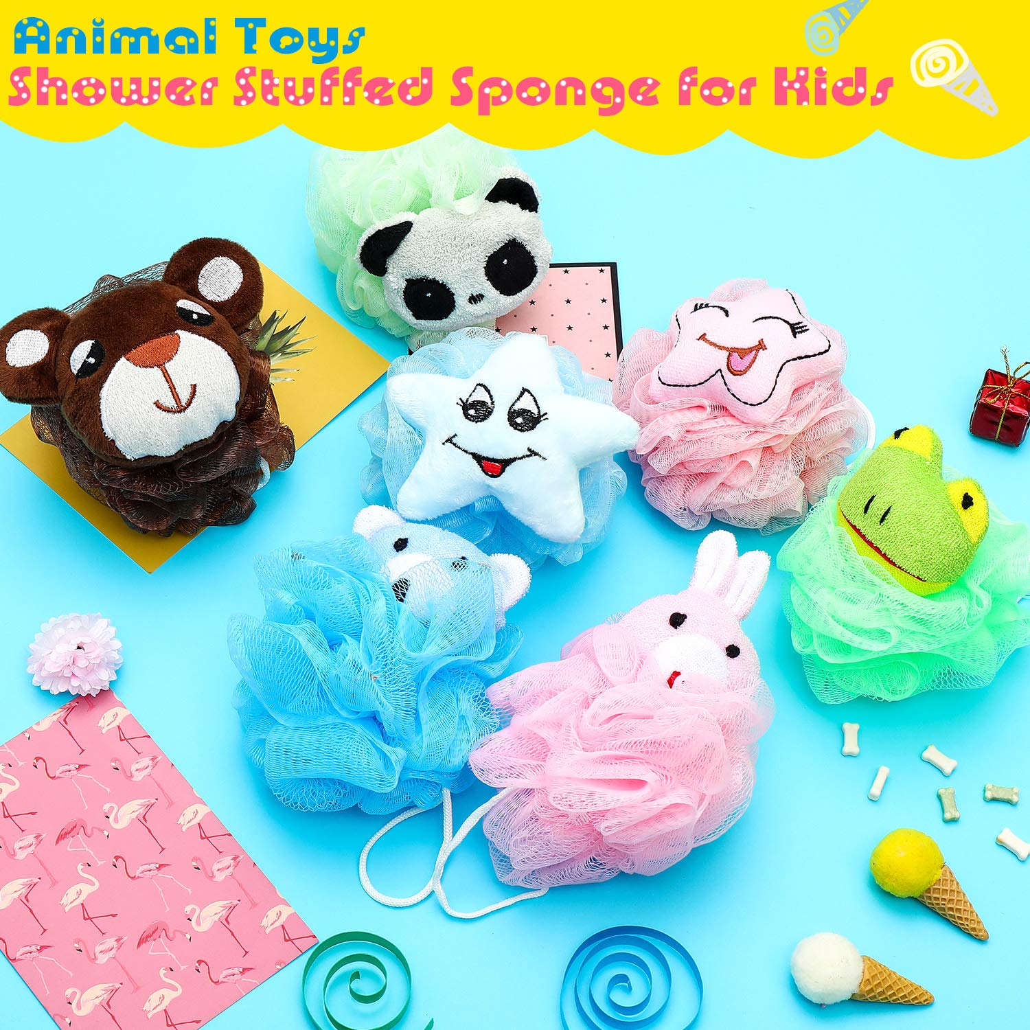 Foto 3 | Esponja De Ducha Bath Loofahs Boao Kids Con Forma De Animal, 8 Piezas - Venta Internacional.