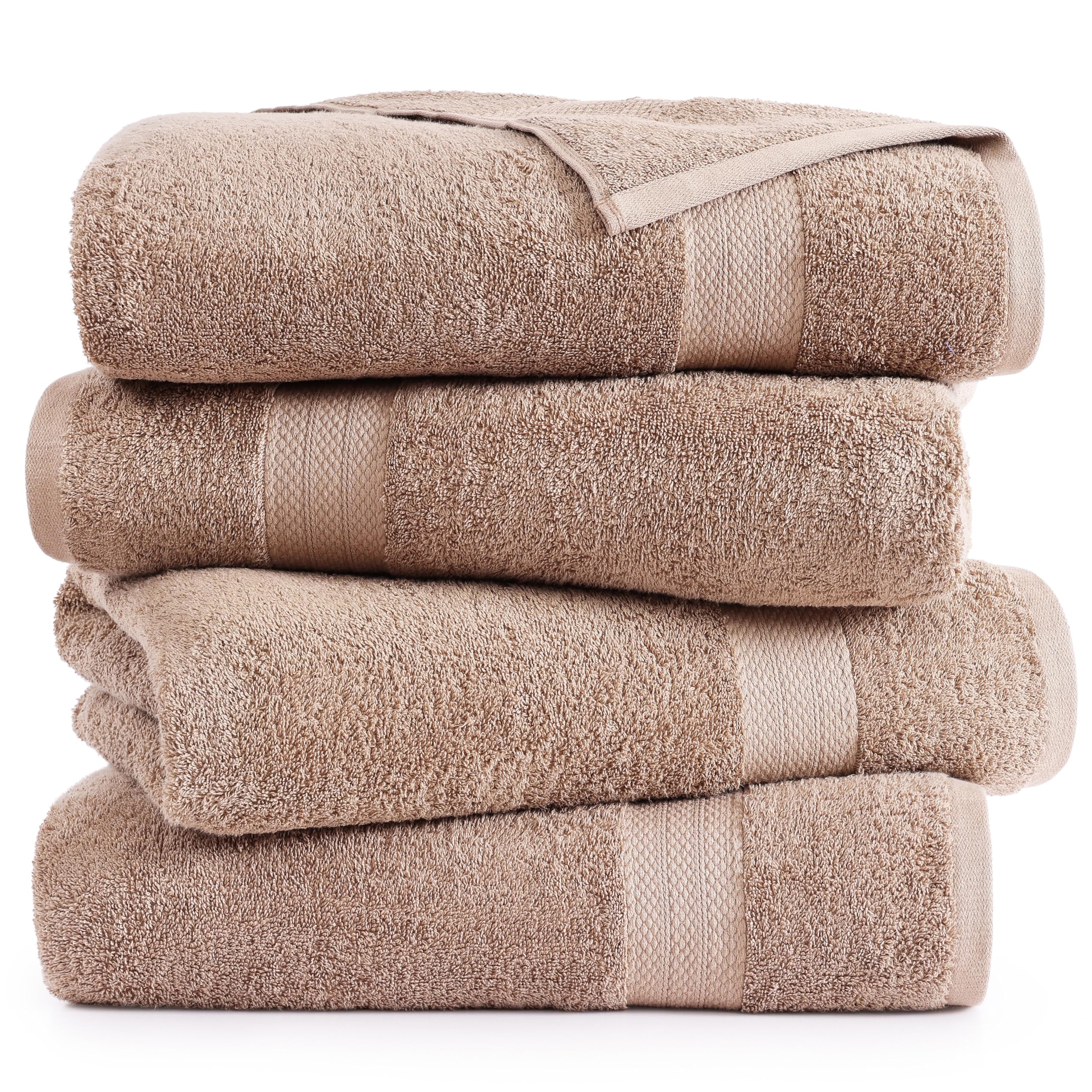 Foto 2 | Juego De Toallas De Baño Lane Linen, 100% Algodón, Extra Grandes, Paquete De 4, Color Topo - Venta Internacional.