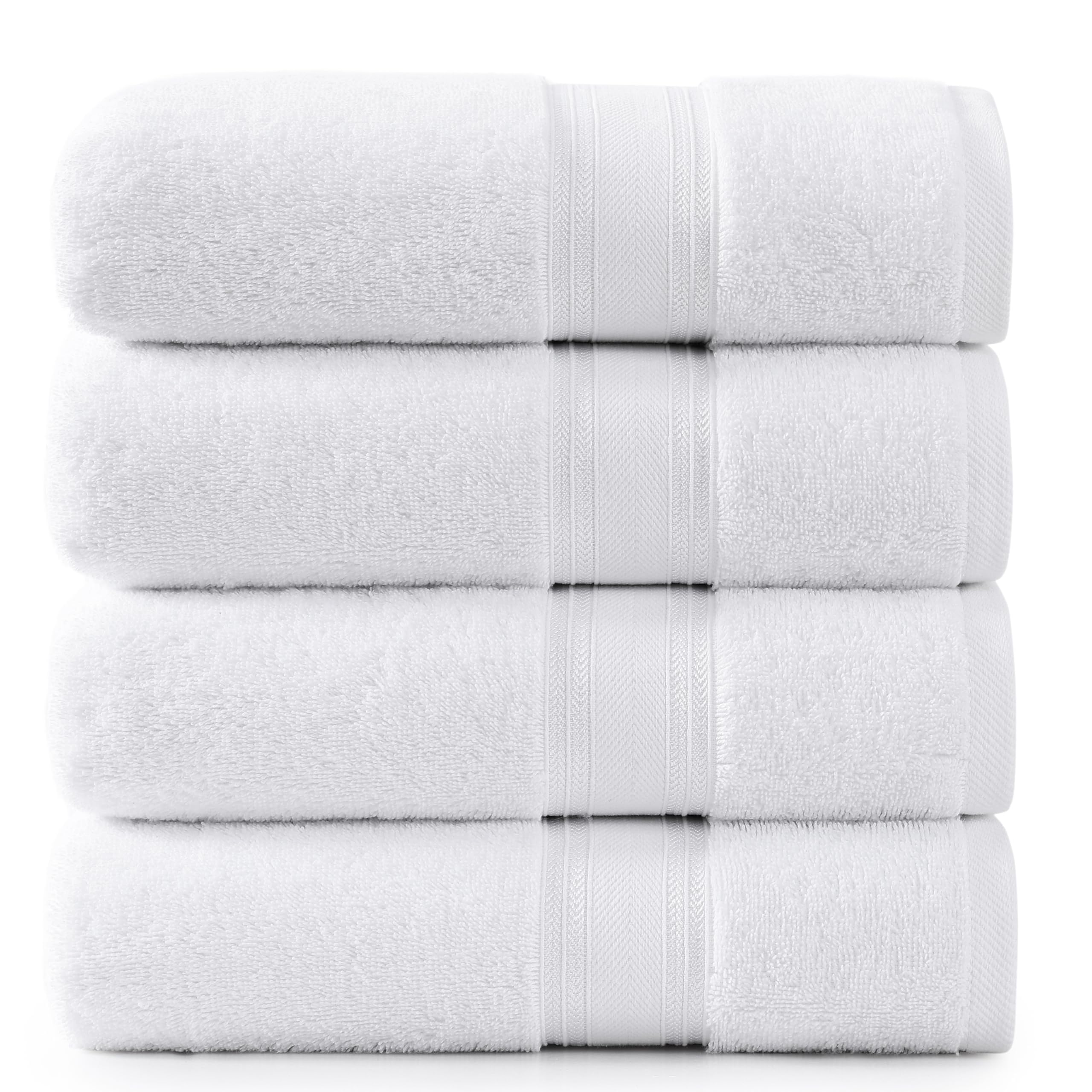 Juego De 4 Toallas De Baño Lane Linen, Extra Grandes, 100% Algodón, Color Blanco - Venta Internacional.