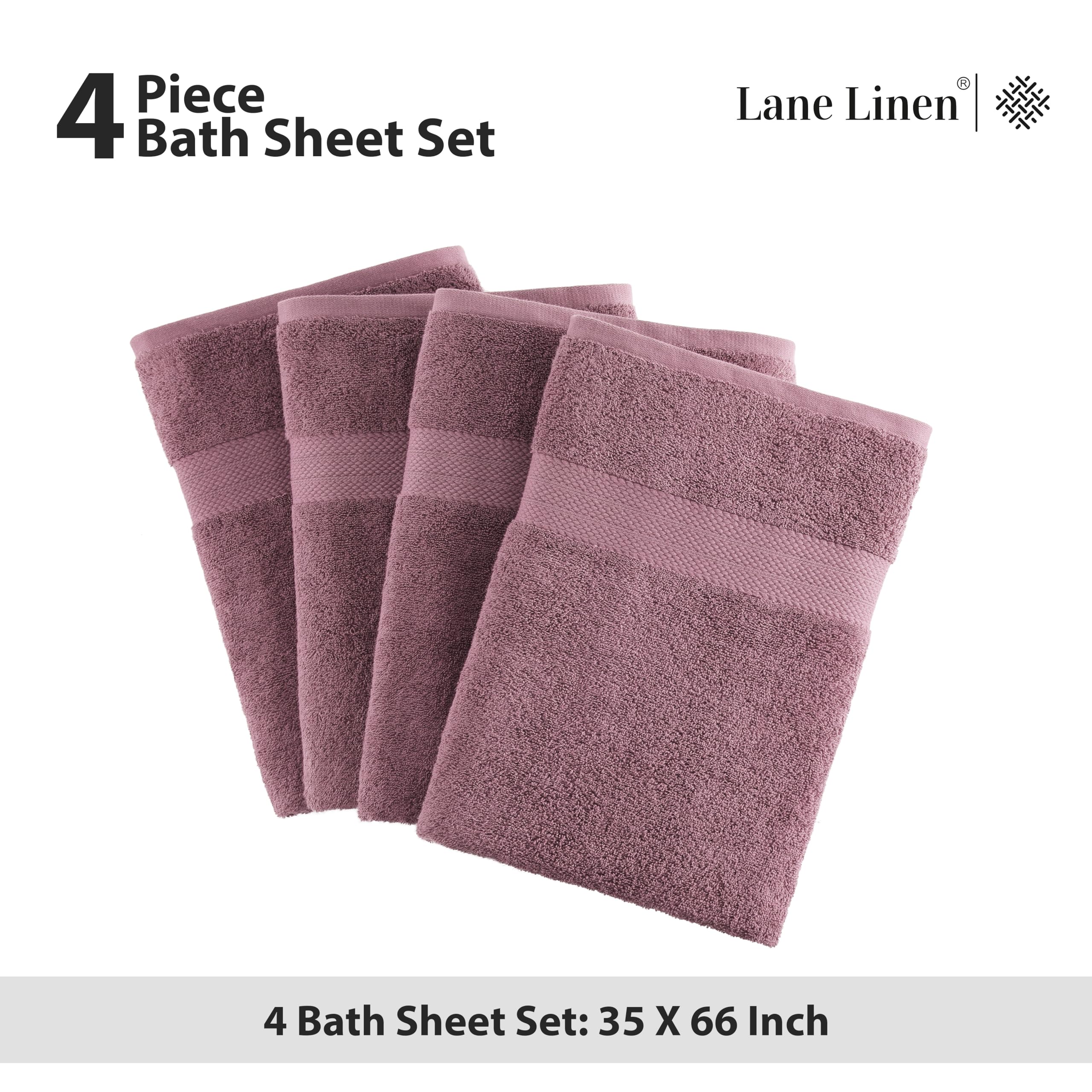 Foto 6 pulgar | Juego De Toallas De Baño Lane Linen 100% Algodón Wishful Mauve X4 X 35 X 66 Cm - Venta Internacional.