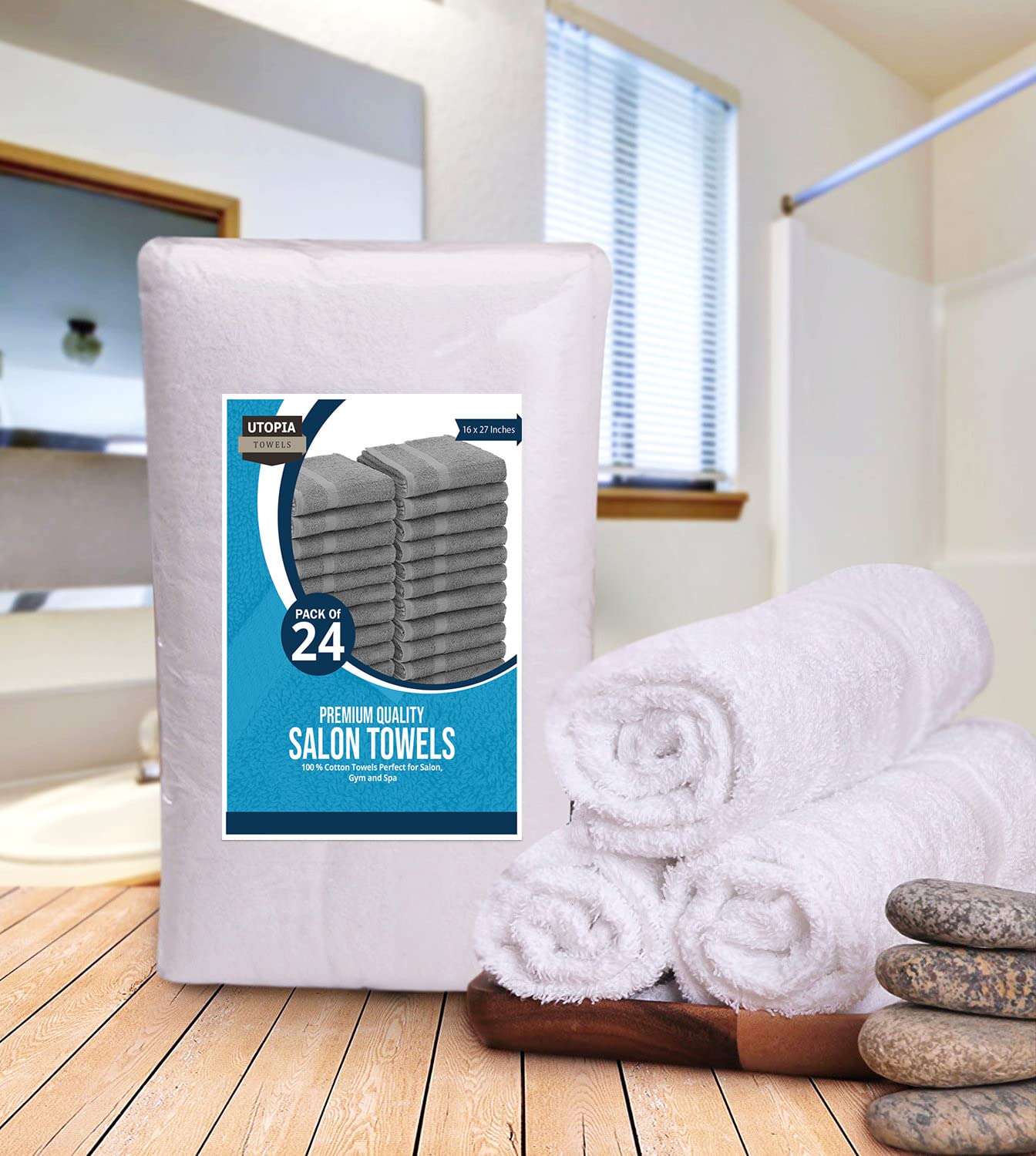 Foto 7 pulgar | Pack De 24 Toallas Salon Towel Utopia, 100% Algodón, 40 X 70 Cm, Color Blanco - Venta Internacional.