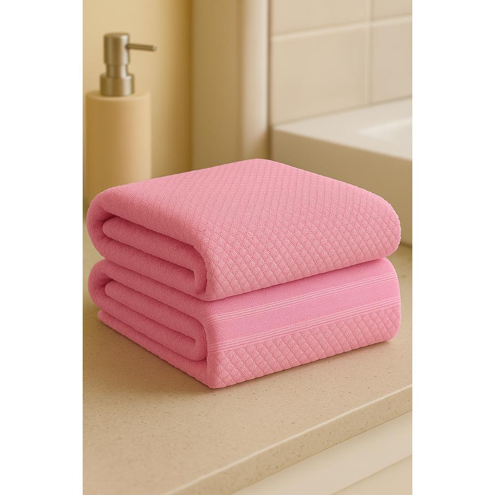 Foto 6 pulgar | Toalla Gamuza Medio Baño Rosa 70x140