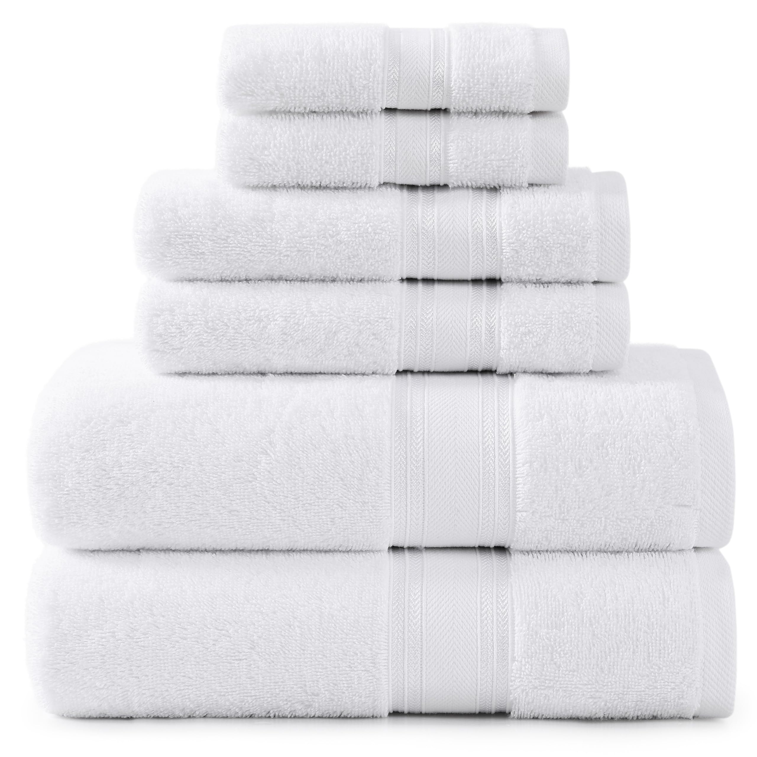Foto 1 | Juego De Toallas De Baño Lane Linen Luxury  6 Piezas  100% Algodón  Color Blanco - Venta Internacional.