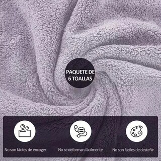 Foto 2 | Juego De Toallas Xtellar De Baño 6 Piezas Coral Suave Para Hogar Spa