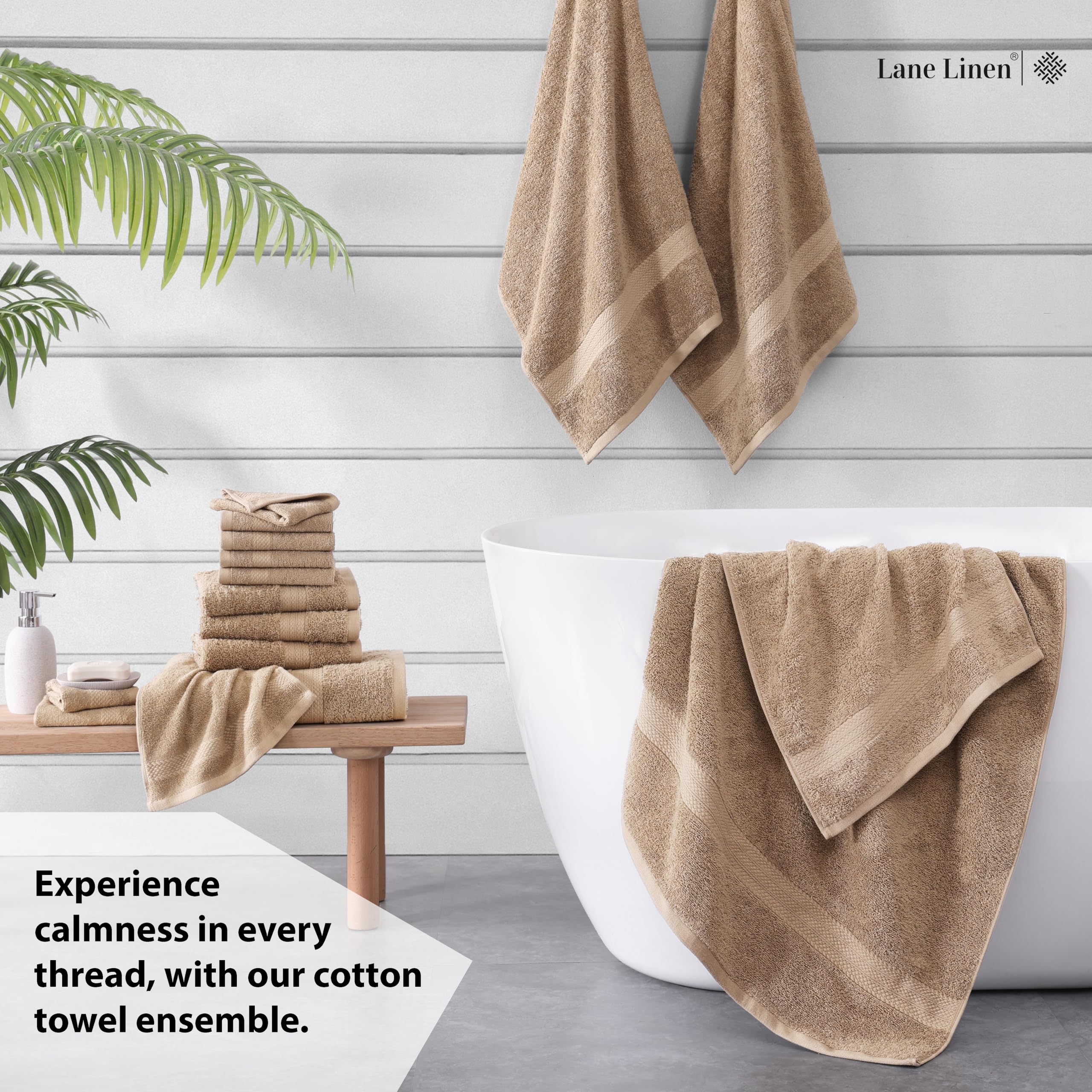 Foto 3 | Juego De Toallas De Baño Lane Linen  100% Algodón Mercerizado  16 Piezas - Venta Internacional.