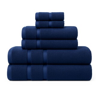 Foto 1 | Juego De 6 Toallas De Microfibra Suaves Y Absorbentes Azul Marino| Cuerpo Manos Y Facial | Kyuden Home