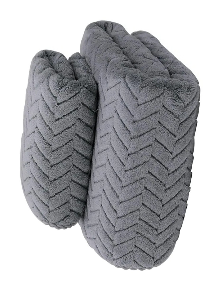 Foto 3 | 2pcs Tuallas Y Toalla Baño Completo Grande Lana Coral Suave Gris + Termo Gratis Güish