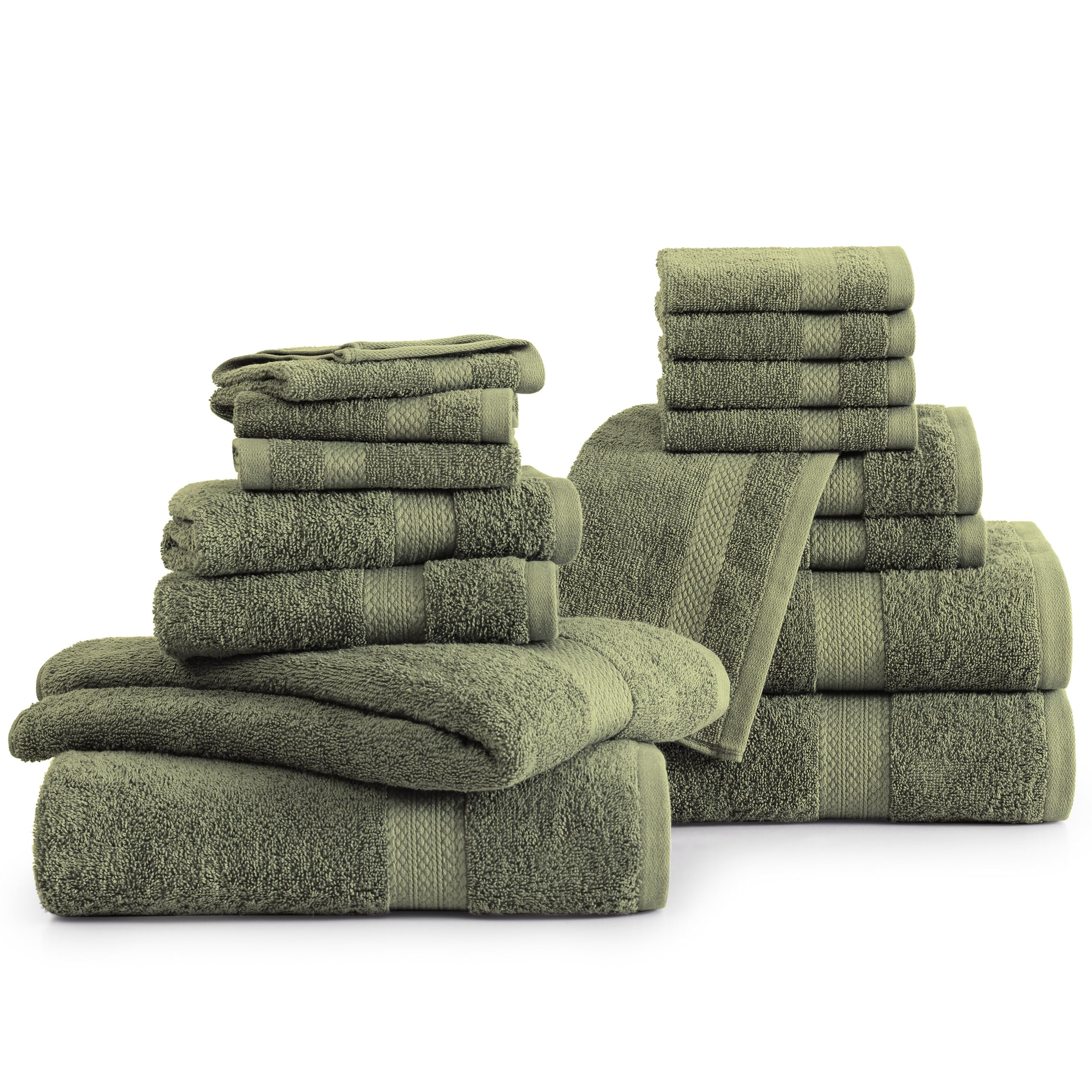 Foto 3 pulgar | Juego De Toallas De Baño Lane Linen  100% Algodón  600 G/m²  16 Piezas  Color Oliva - Venta Internacional.