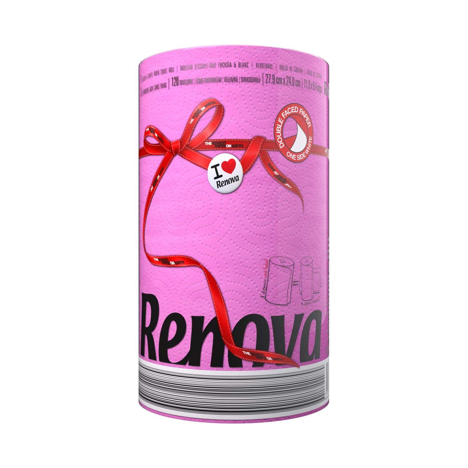 Toalla De Papel Renova Pink Jumbo  Rollo De 2 Capas  120 Hojas - Venta Internacional.