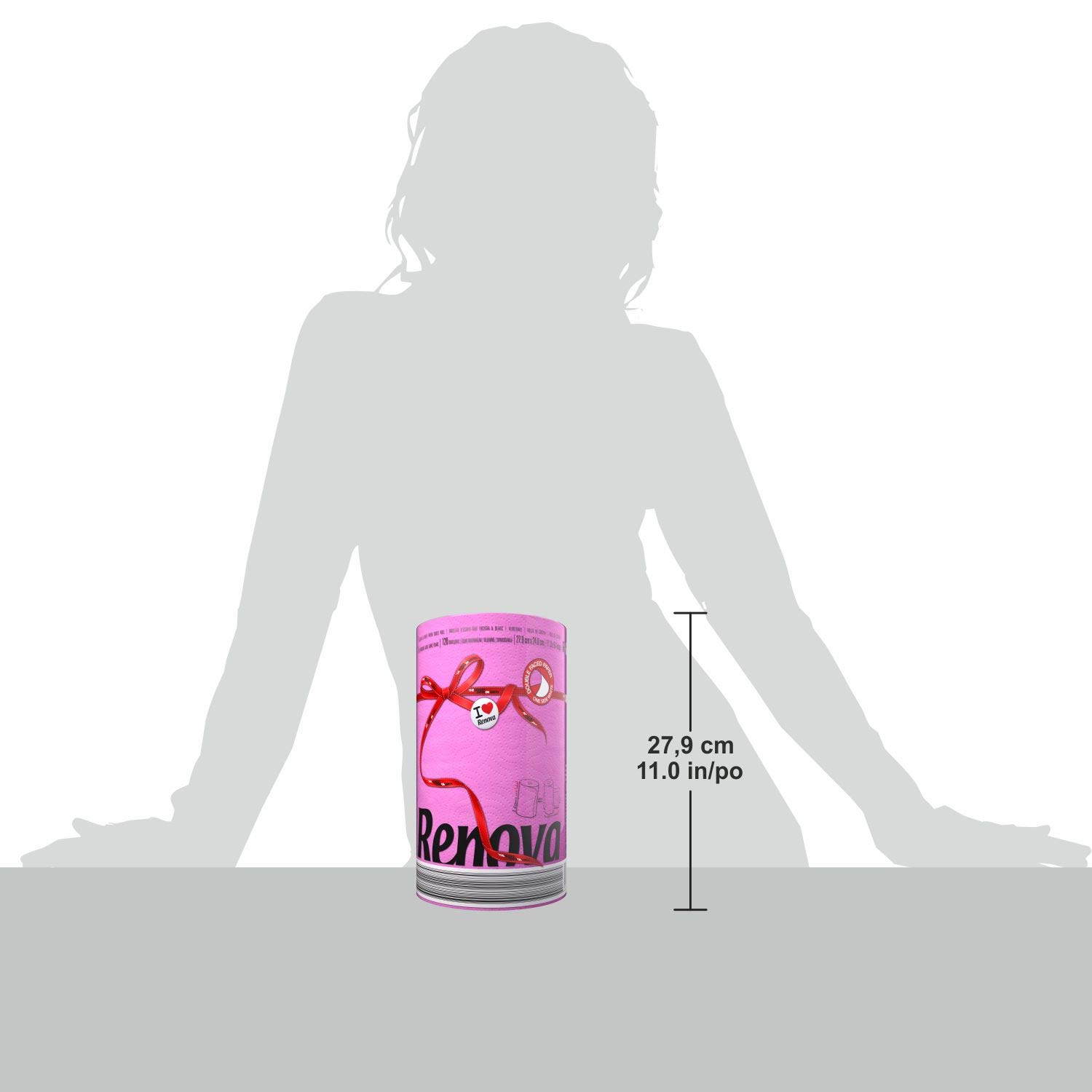 Foto 3 | Toalla De Papel Renova Pink Jumbo  Rollo De 2 Capas  120 Hojas - Venta Internacional.