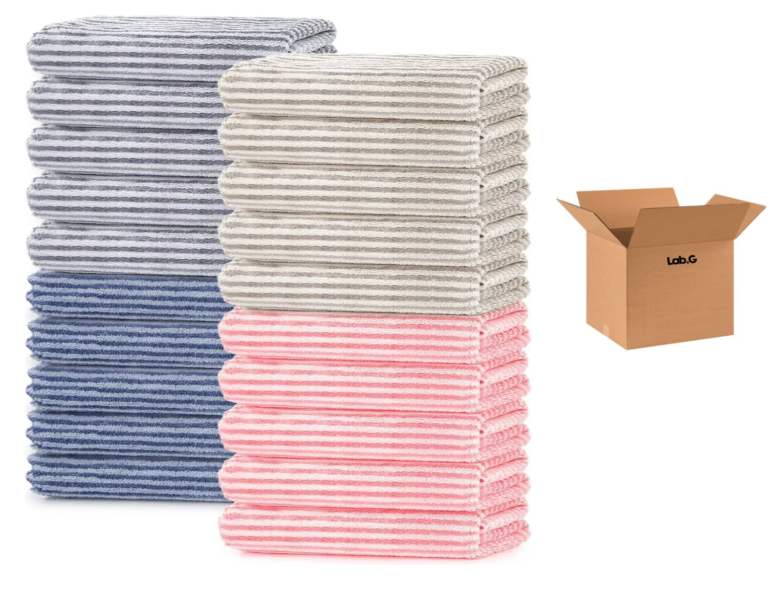20pzs Toalla Facial Microfibra Suave 30x30cm  Multicolor