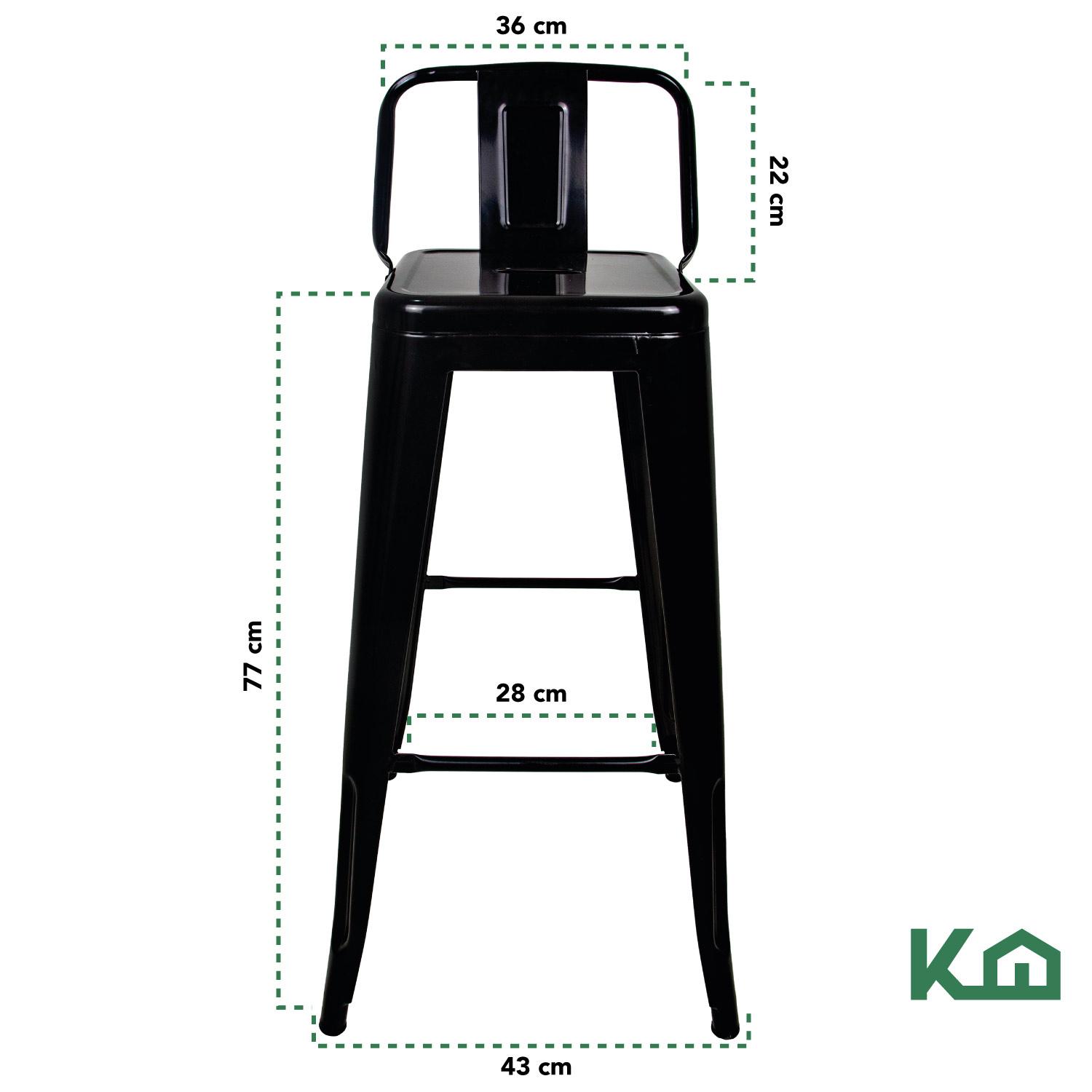 Foto 5 pulgar | Bancos Altos Tolix KingsHouse COMBO-KH-85 color Negro 4 Piezas