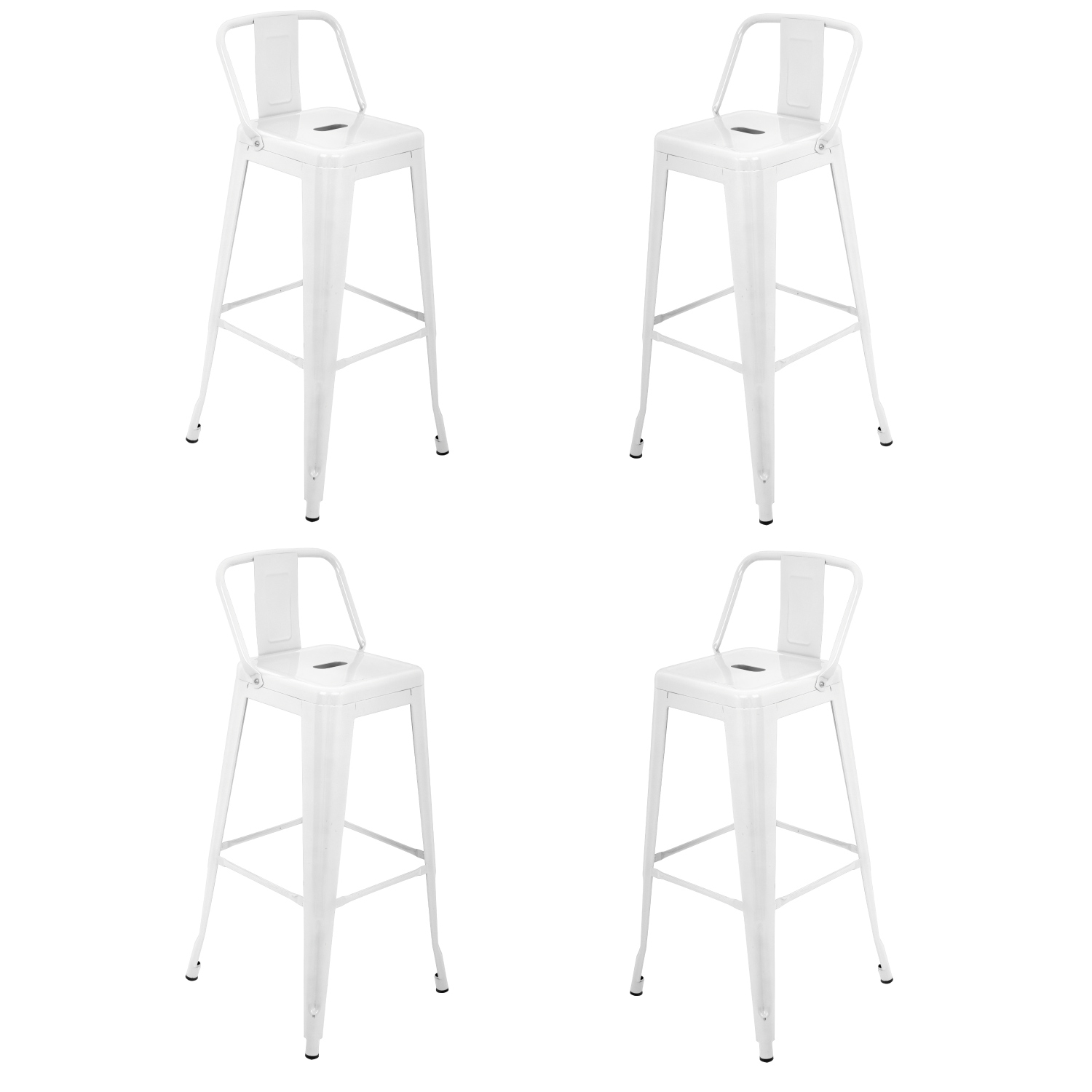 Bancos Altos Tolix Kingshouse COMBO-KH-84 color Blanco 4 Piezas