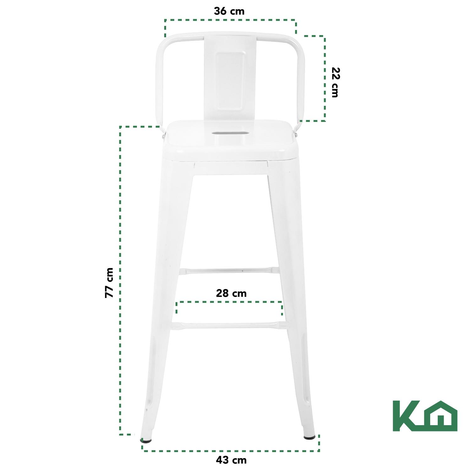 Foto 6 pulgar | Bancos Altos Tolix Kingshouse COMBO-KH-84 color Blanco 4 Piezas