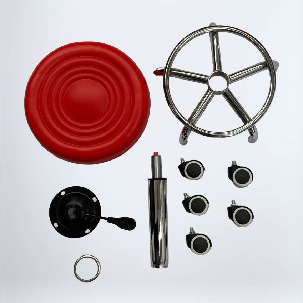 Foto 4 pulgar | Taburete Giratorio Ilios Innova Ajustable con Ruedas Rojo