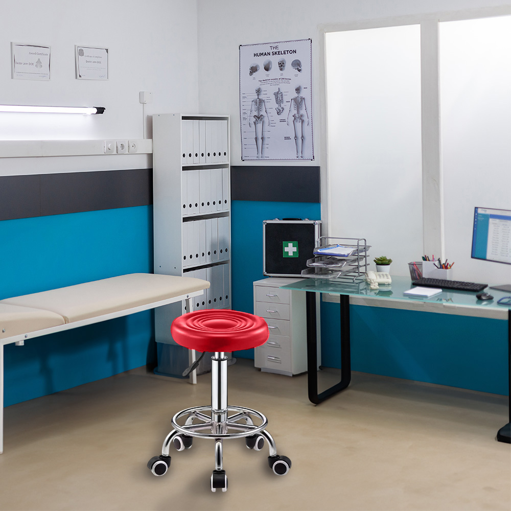 Foto 5 | Taburete Giratorio Ilios Innova Ajustable con Ruedas Rojo