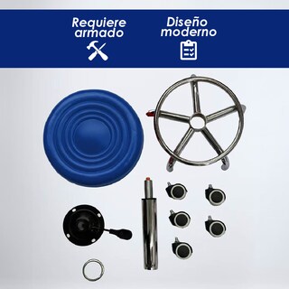 Foto 3 | Taburetes Ilios Innova Giratorios Ajustables Azul