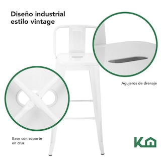 Foto 3 | Set 4 Bancos Tolix Altos Kingshouse Con Respaldo Silla Barra