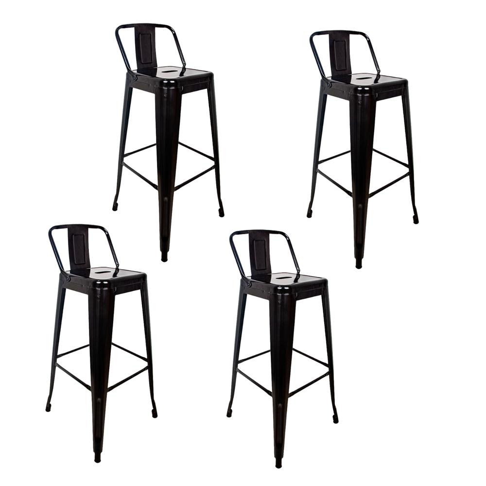 Set 4 Bancos Tolix Altos Kingshouse Con Respaldo Silla Barra