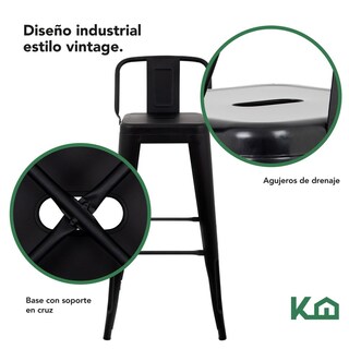 Foto 3 | Set 4 Bancos Tolix Altos Kingshouse Con Respaldo Silla Barra