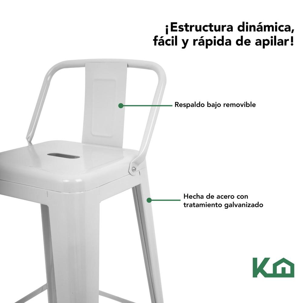 Foto 5 pulgar | Set De 2 Sillas Banco Alto Respaldo Tipo Tolix Vintage Hogar