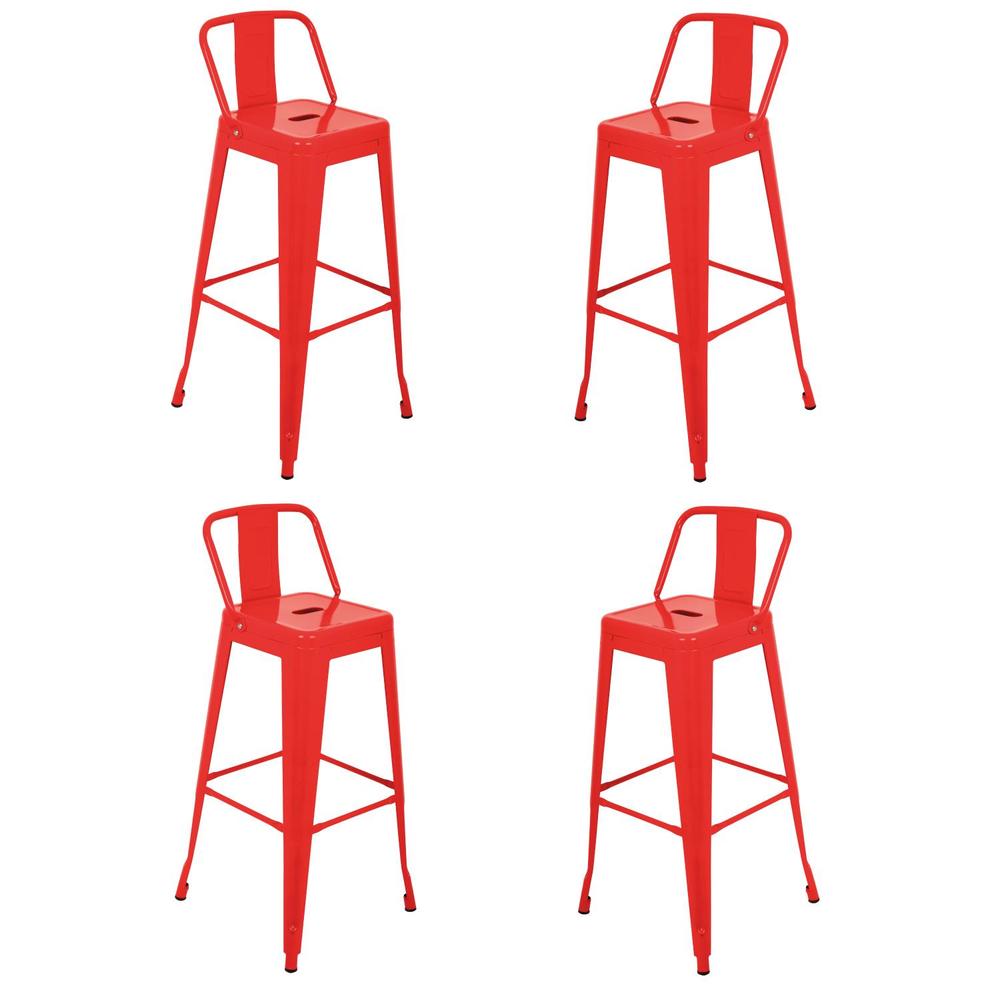 Set 4 Bancos Tolix Altos Kingshouse Con Respaldo Silla Barra