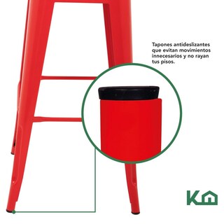 Foto 7 | Set 4 Bancos Tolix Altos Kingshouse Con Respaldo Silla Barra