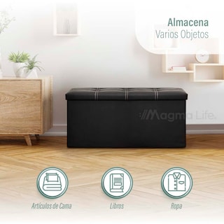 Foto 4 | Magma Life Banco Plegable Multifuncional De Poliéster, Banco Multifuncional Con Espacios Para Almacenamiento So