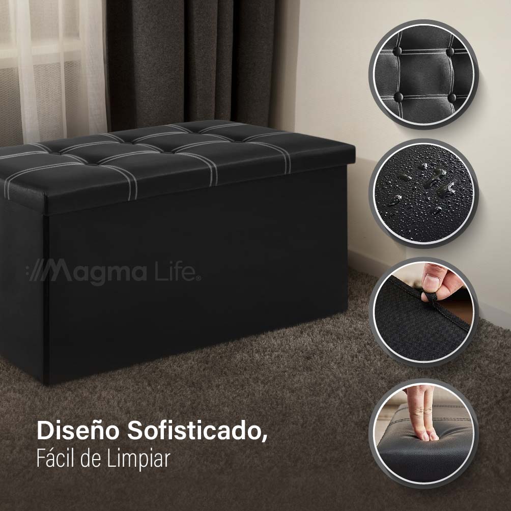 Foto 6 pulgar | Magma Life Banco Plegable Multifuncional De Poliéster, Banco Multifuncional Con Espacios Para Almacenamiento So