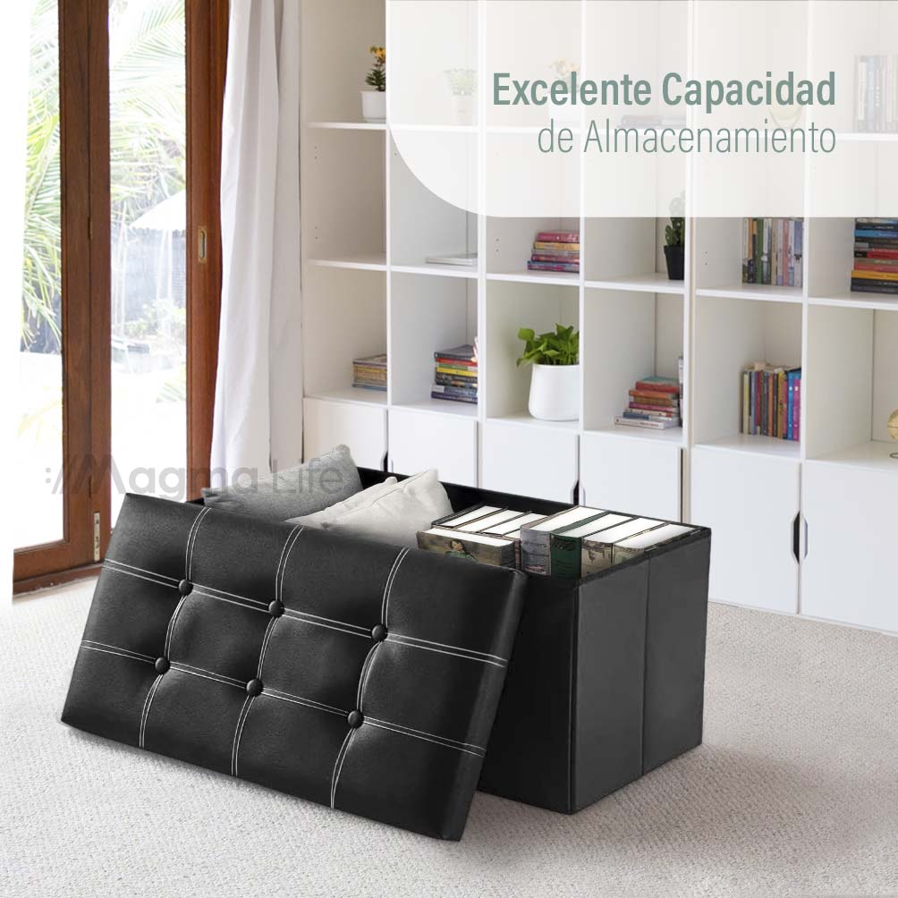 Foto 6 | Magma Life Banco Plegable Multifuncional De Poliéster, Banco Multifuncional Con Espacios Para Almacenamiento So