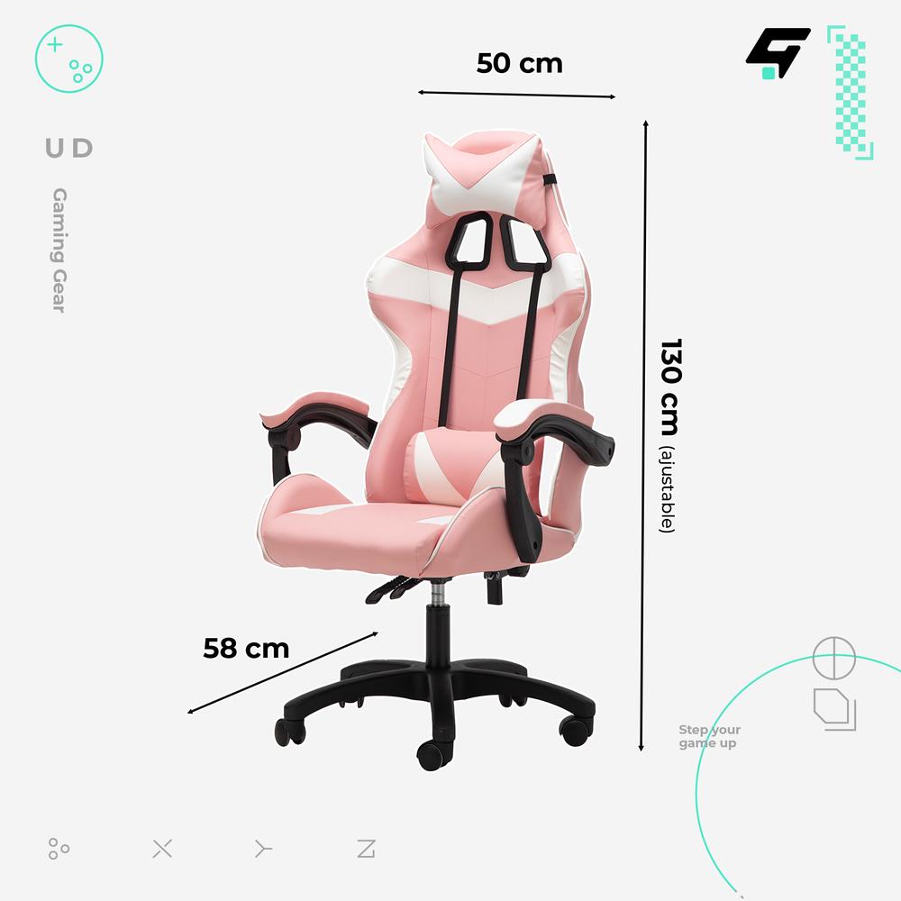 Foto 4 pulgar | Silla Gamer Ergonómica Urban Design Reclinable 135° color Rosa