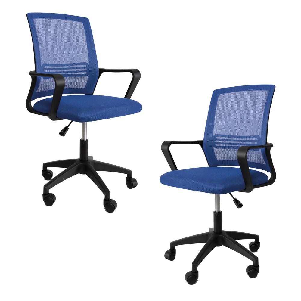 Sillas de Escritorio Big Room color Azul 2 Piezas