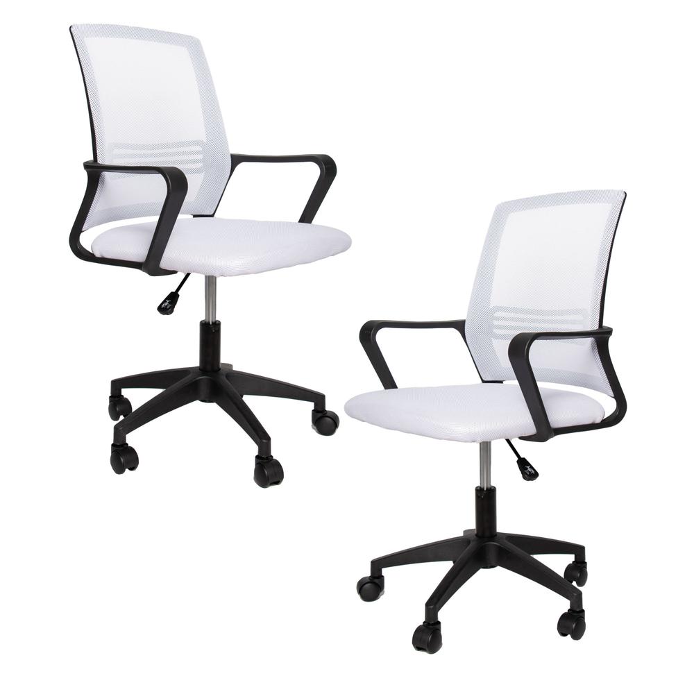 Set 2 Sillas Ergonómica Big Room  Giratoria color Blanco