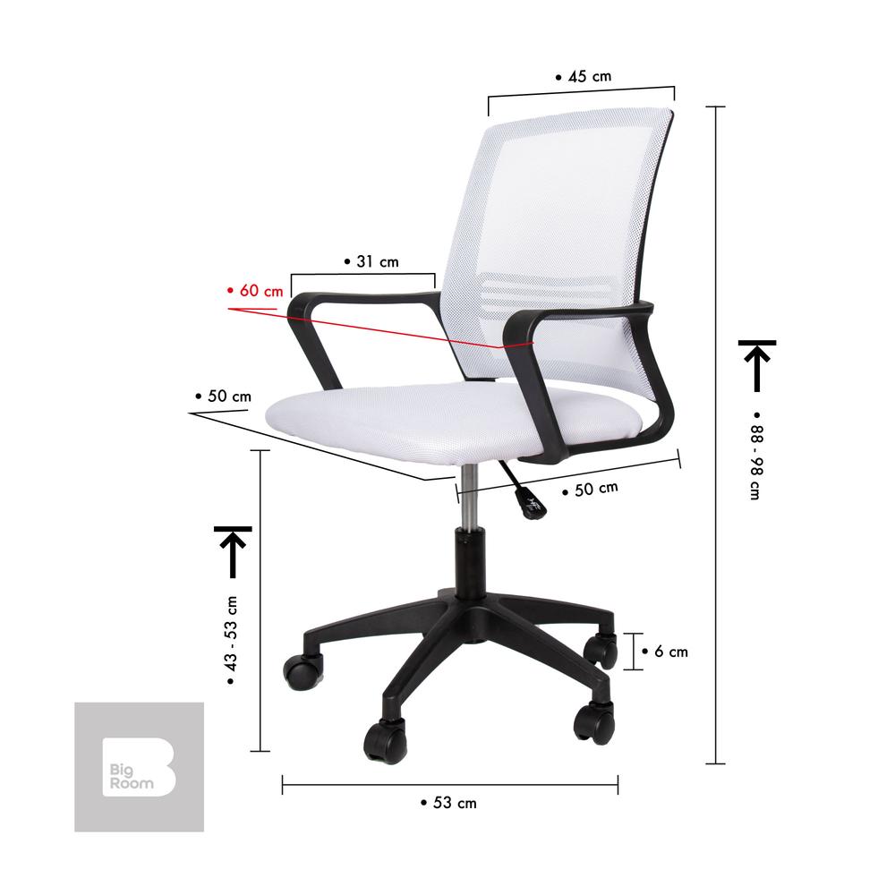 Foto 3 | Set 2 Sillas Ergonómica Big Room  Giratoria color Blanco